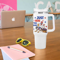 Funny Chicken 4th Of July Celebration Tumbler With Handle Just Here To Bang