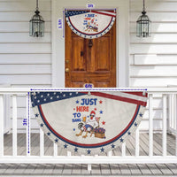 Funny Chicken 4th Of July Celebration Patriotic Fan Flag Just Here To Bang