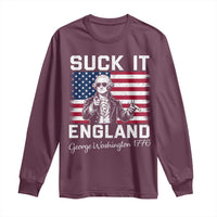 Funny 4th Of July George Washington Long Sleeve Shirt Suck It England