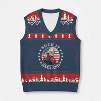 Funny George Washington Revolutionary War V-Neck Knit Sweater Vest Suck It England