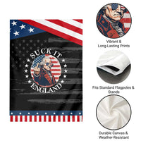 Funny George Washington Revolutionary War Patriotic Garden Flag Suck It England