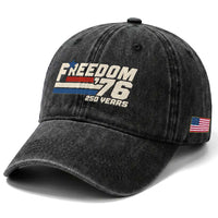 America Retro 250 Years Freedom USA 1776 2026 Washed Cotton Baseball Cap