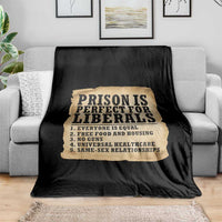 Vintage Prison Is Perfect For Liberals Throw Blanket Funny Political Graphic