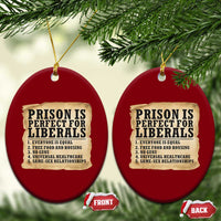 Vintage Prison Is Perfect For Liberals Ceramic Ornament Funny Political Graphic