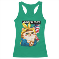 Meow Can Do It Racerback Tank Top Funny Feminist Cat Lover Gift - Wonder Print Shop