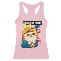 Meow Can Do It Racerback Tank Top Funny Feminist Cat Lover Gift - Wonder Print Shop