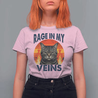 Cat Meme T Shirt For Women Funny Rage In My Veins Sarcastic Animal Humor - Wonder Print Shop