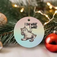 Cat Lover Ceramic Ornament Funny I Do What I Want - Wonder Print Shop