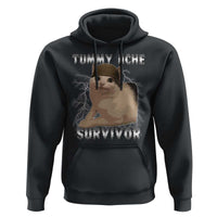 Tummy Ache Survivor Hoodie Cat Meme Humor Gift - Wonder Print Shop