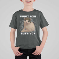 Tummy Ache Survivor T Shirt For Kid Cat Meme Humor Gift - Wonder Print Shop