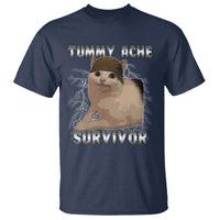 Tummy Ache Survivor T Shirt Cat Meme Humor Gift - Wonder Print Shop