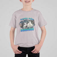 Tummy Ache Survivor T Shirt For Kid Funny Cat Meme For Cat Lover - Wonder Print Shop