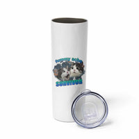 Tummy Ache Survivor Skinny Tumbler Funny Cat Meme For Cat Lover