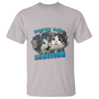 Tummy Ache Survivor T Shirt Funny Cat Meme For Cat Lover - Wonder Print Shop