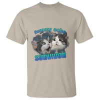 Tummy Ache Survivor T Shirt Funny Cat Meme For Cat Lover - Wonder Print Shop