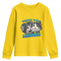 Tummy Ache Survivor Youth Sweatshirt Funny Cat Meme For Cat Lover - Wonder Print Shop