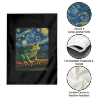 Funny Frog Garden Flag Van Gogh Style Starry Night - Wonder Print Shop