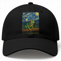 Funny Frog Baseball Cap Van Gogh Style Starry Night