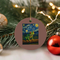 Funny Frog Ceramic Ornament Van Gogh Style Starry Night - Wonder Print Shop