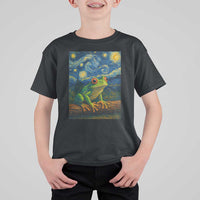Funny Frog T Shirt For Kid Van Gogh Style Starry Night - Wonder Print Shop
