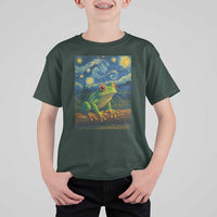 Funny Frog T Shirt For Kid Van Gogh Style Starry Night - Wonder Print Shop