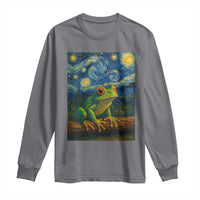 Funny Frog Long Sleeve Shirt Van Gogh Style Starry Night - Wonder Print Shop