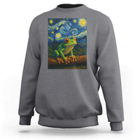 Funny Frog Sweatshirt Van Gogh Style Starry Night - Wonder Print Shop