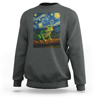 Funny Frog Sweatshirt Van Gogh Style Starry Night - Wonder Print Shop