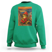 Funny Frog Sweatshirt Playing Guitar Van Gogh Starry Night Art Parody - Wonder Print Shop