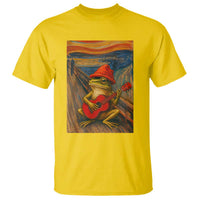 Funny Frog T Shirt Playing Guitar Van Gogh Starry Night Art Parody - Wonder Print Shop