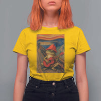 Funny Frog T Shirt For Women Playing Guitar Van Gogh Starry Night Art Parody - Wonder Print Shop