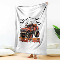 Truck Or Treat Ghost Racing Throw Blanket Funny Halloween Monster Truck Lover - Wonder Print Shop