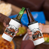 Truck Or Treat Ghost Racing 4 in 1 Can Cooler Tumbler Funny Halloween Monster Truck Lover