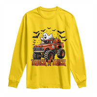 Truck Or Treat Ghost Racing Long Sleeve Shirt Funny Halloween Monster Truck Lover - Wonder Print Shop