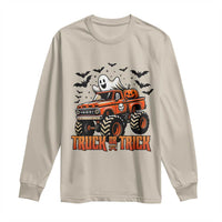 Truck Or Treat Ghost Racing Long Sleeve Shirt Funny Halloween Monster Truck Lover - Wonder Print Shop