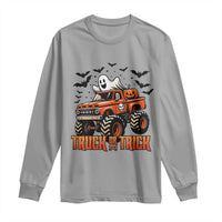 Truck Or Treat Ghost Racing Long Sleeve Shirt Funny Halloween Monster Truck Lover - Wonder Print Shop