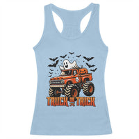 Truck Or Treat Ghost Racing Racerback Tank Top Funny Halloween Monster Truck Lover - Wonder Print Shop