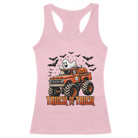 Truck Or Treat Ghost Racing Racerback Tank Top Funny Halloween Monster Truck Lover - Wonder Print Shop