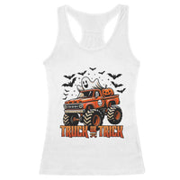 Truck Or Treat Ghost Racing Racerback Tank Top Funny Halloween Monster Truck Lover - Wonder Print Shop