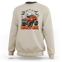 Truck Or Treat Ghost Racing Sweatshirt Funny Halloween Monster Truck Lover - Wonder Print Shop