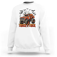 Truck Or Treat Ghost Racing Sweatshirt Funny Halloween Monster Truck Lover - Wonder Print Shop