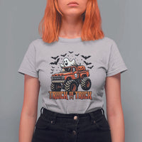 Truck Or Treat Ghost Racing T Shirt For Women Funny Halloween Monster Truck Lover - Wonder Print Shop