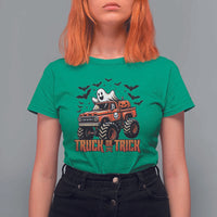 Truck Or Treat Ghost Racing T Shirt For Women Funny Halloween Monster Truck Lover - Wonder Print Shop