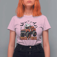 Truck Or Treat Ghost Racing T Shirt For Women Funny Halloween Monster Truck Lover - Wonder Print Shop
