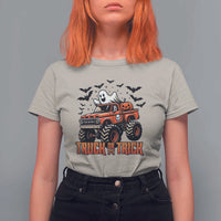 Truck Or Treat Ghost Racing T Shirt For Women Funny Halloween Monster Truck Lover - Wonder Print Shop