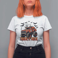 Truck Or Treat Ghost Racing T Shirt For Women Funny Halloween Monster Truck Lover - Wonder Print Shop