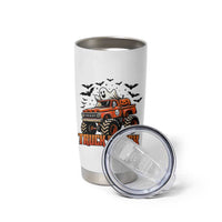 Truck Or Treat Ghost Racing Tumbler Cup Funny Halloween Monster Truck Lover