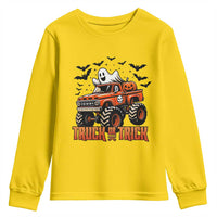 Truck Or Treat Ghost Racing Youth Sweatshirt Funny Halloween Monster Truck Lover - Wonder Print Shop