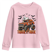 Truck Or Treat Ghost Racing Youth Sweatshirt Funny Halloween Monster Truck Lover - Wonder Print Shop