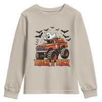 Truck Or Treat Ghost Racing Youth Sweatshirt Funny Halloween Monster Truck Lover - Wonder Print Shop